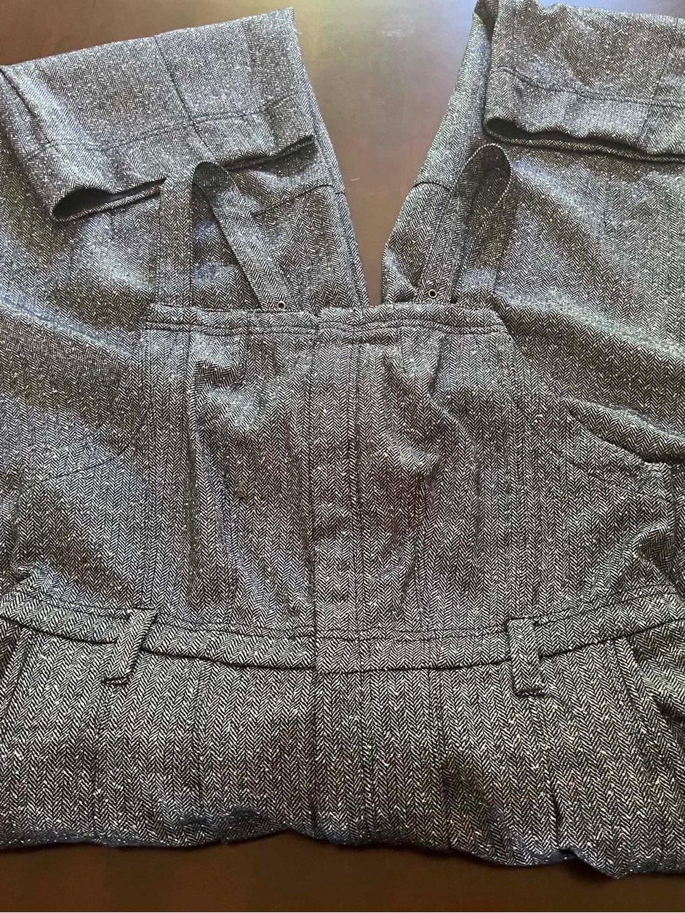 Free People women’s Charcoal Tweed overalls